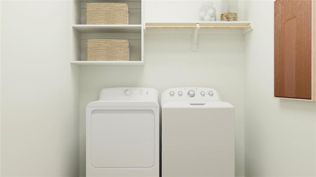 Laundry area with separate washer and dryer