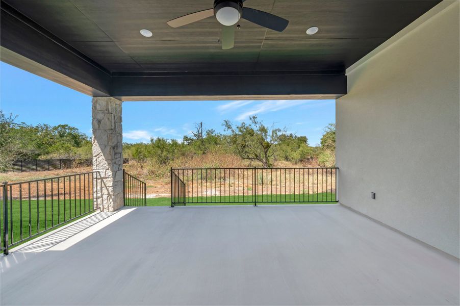 Exterior details and patio area of a home in Rees Landing Estates, Spicewood (Image 4). Exterior details and patio area of a home in Rees Landing Estates, Spicewood (Image 4).