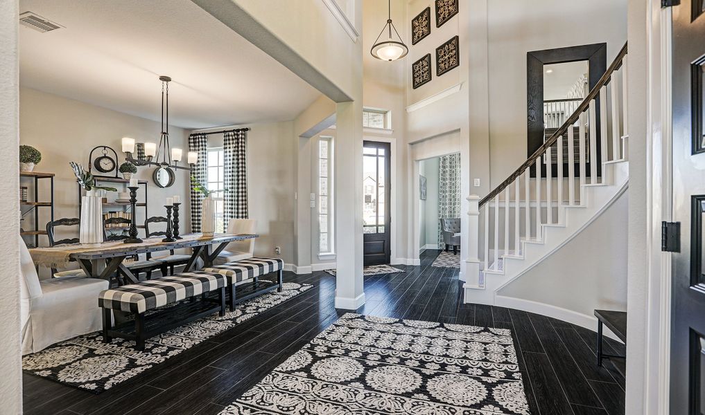 Dining room tucked off hall