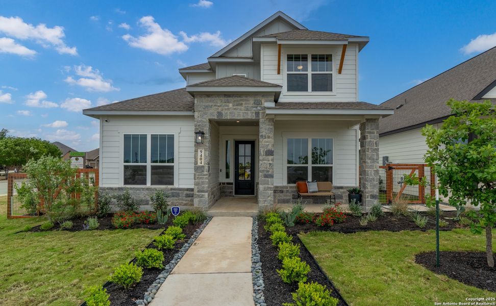 Front exterior of a home in the The Crossvine – Garden Homes community, located in Schertz, TX (Image 13). Front exterior of a home in the The Crossvine – Garden Homes community, located in Schertz, TX (Image 13).