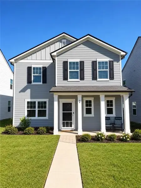 Front exterior of a new home in Casteel, Bethlehem, GA, highlighting curb appeal (Image 19).