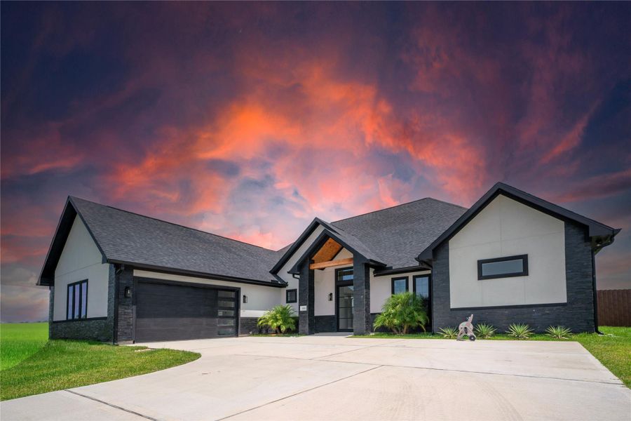 Front exterior of a new home in , Hockley, TX, highlighting curb appeal (Image 1). Front exterior of a new home in , Hockley, TX, highlighting curb appeal (Image 1).