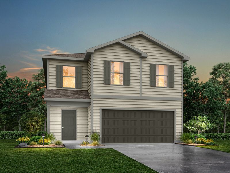 Representative exterior photo of a completed home built from the Big Bend by National HomeCorp in Waterside at Cedar Creek, Abilene, TX (Image 15). Representative exterior photo of a completed home built from the Big Bend by National HomeCorp in Waterside at Cedar Creek, Abilene, TX (Image 15).