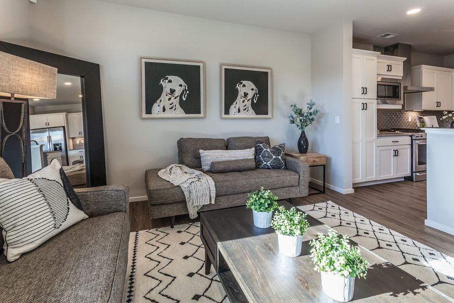 Representative furnished interior of a home built from the Telluride 1A by Hartford Homes in Timnath Ranch Townhomes, Timnath (Image 7).