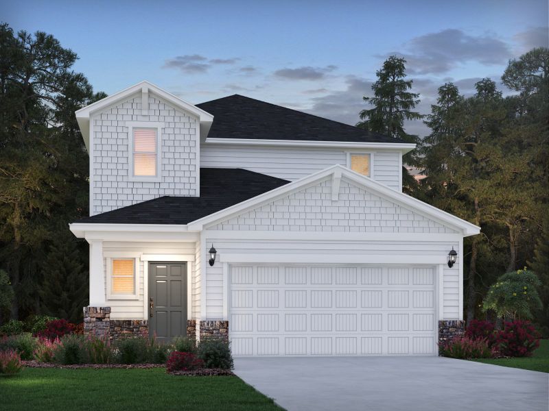 Representative exterior photo of a completed home built from the Sydney by Meritage Homes in Creek Ridge - Heritage Collection, Spartanburg, SC (Image 9).