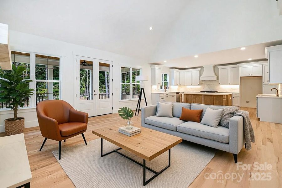 Living room looking towards kitchen (virtually staged) Living room looking towards kitchen (virtually staged)