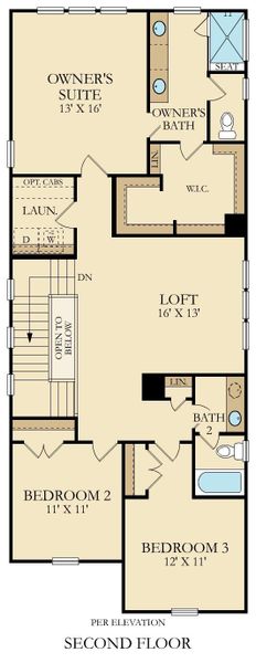 2D floor plan layout of this home in Heron's Walk at Summers Corner, Summerville, SC (Image 5).