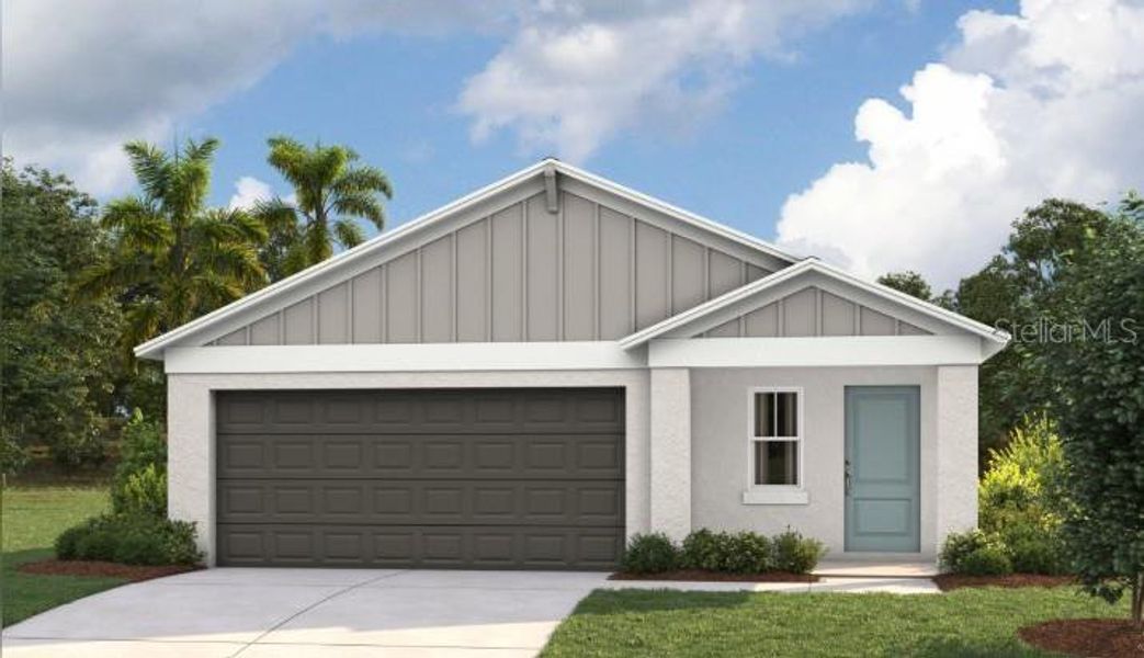 Front exterior of a new home in Wynnstone, Davenport, FL, highlighting curb appeal (Image 1). Front exterior of a new home in Wynnstone, Davenport, FL, highlighting curb appeal (Image 1).