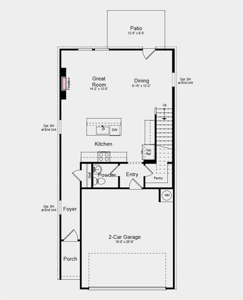 2D floor plan layout of this home in Weatherfield, Buford, GA (Image 5).