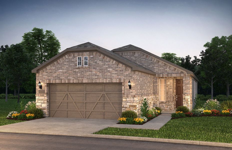 Front exterior of a new home in Del Webb at Legacy Hills, Celina, TX, highlighting curb appeal (Image 1). Front exterior of a new home in Del Webb at Legacy Hills, Celina, TX, highlighting curb appeal (Image 1).