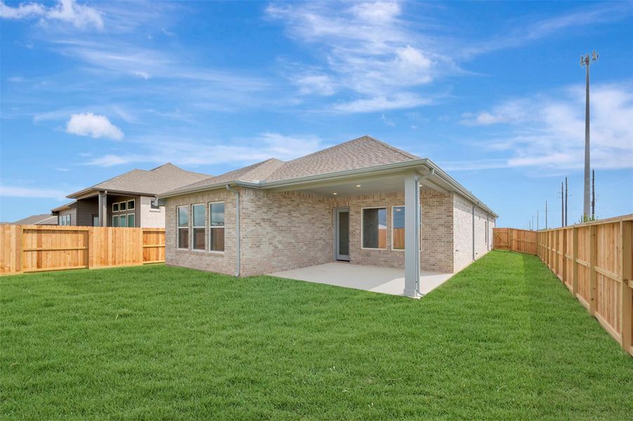 Exterior details and patio area of a home in Jordan Ranch - Terrace Collection, Fulshear (Image 26).