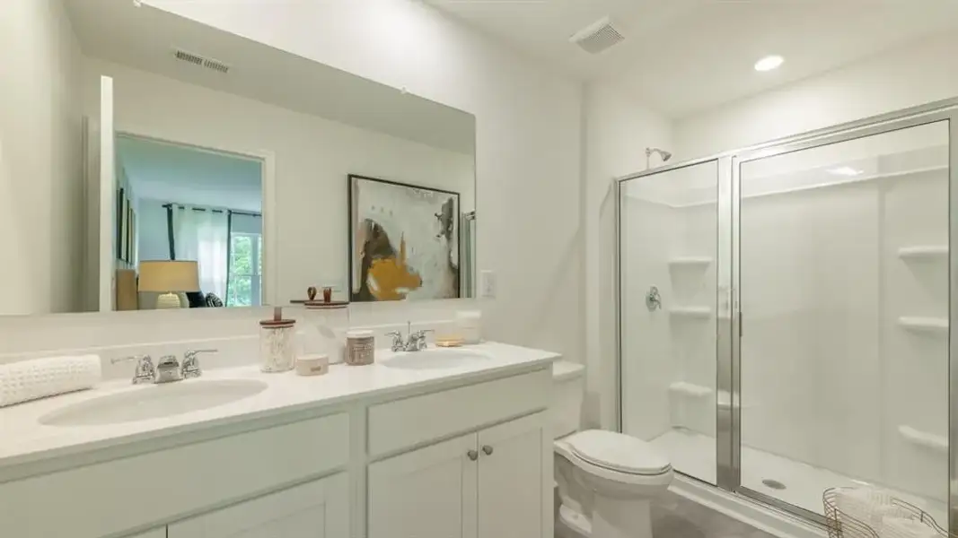 Furnished interior view inside a new home in Towns at Monroe, Atlanta (Image 7). Furnished interior view inside a new home in Towns at Monroe, Atlanta (Image 7).