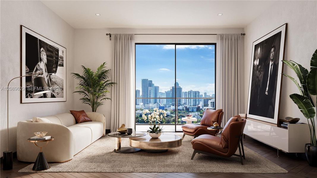 Furnished interior view inside a new home in , Miami (Image 7).