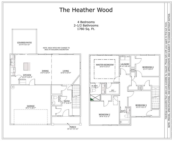 2D floor plan layout of this home in Cleveland Meadows, Spartanburg, SC (Image 2).