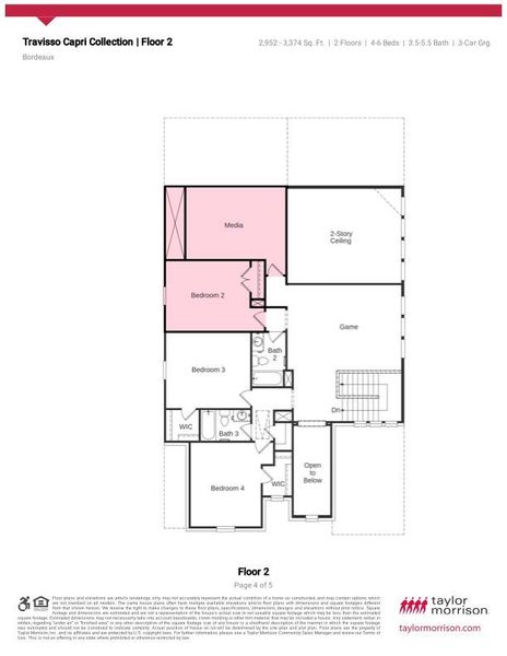 Builder Floor Plan - Second Floor