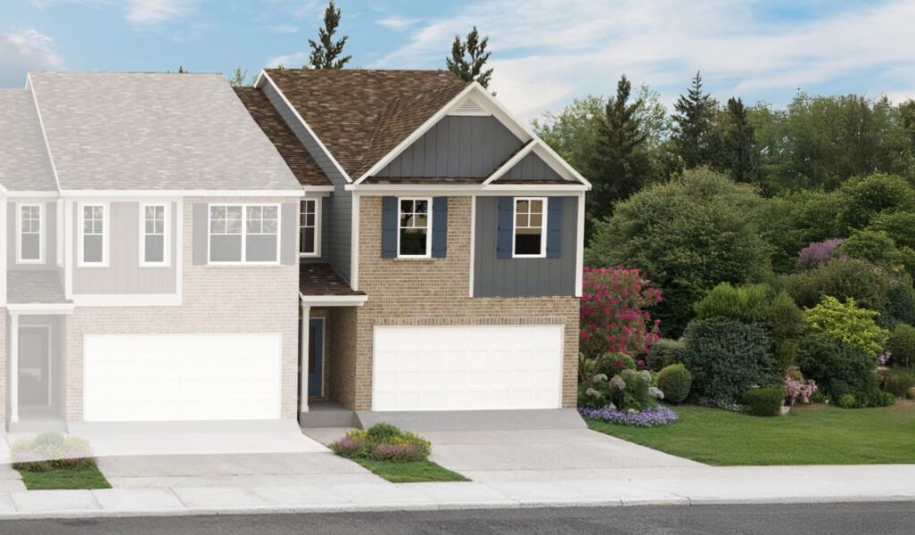 Representative exterior photo of a completed home built from the The Newbury II by Direct Residential Communities in Cash's Crossing, Ellenwood, GA (Image 8).