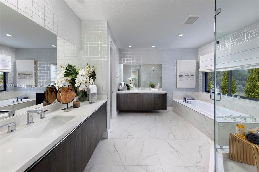 Furnished interior view inside a new home in , Miami (Image 1).