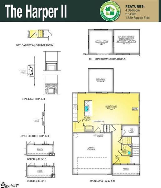 2D floor plan layout of this home in Springwood Grove, Central, SC (Image 3).