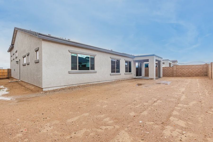 Exterior details and patio area of a home in Valencia at Granite Vista, Waddell (Image 23).