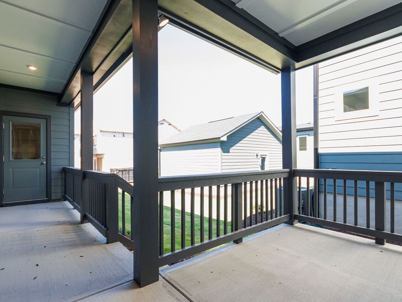 Exterior details and patio area of a home in NoVi Chatham Park - The Garden Collection, Pittsboro (Image 3).