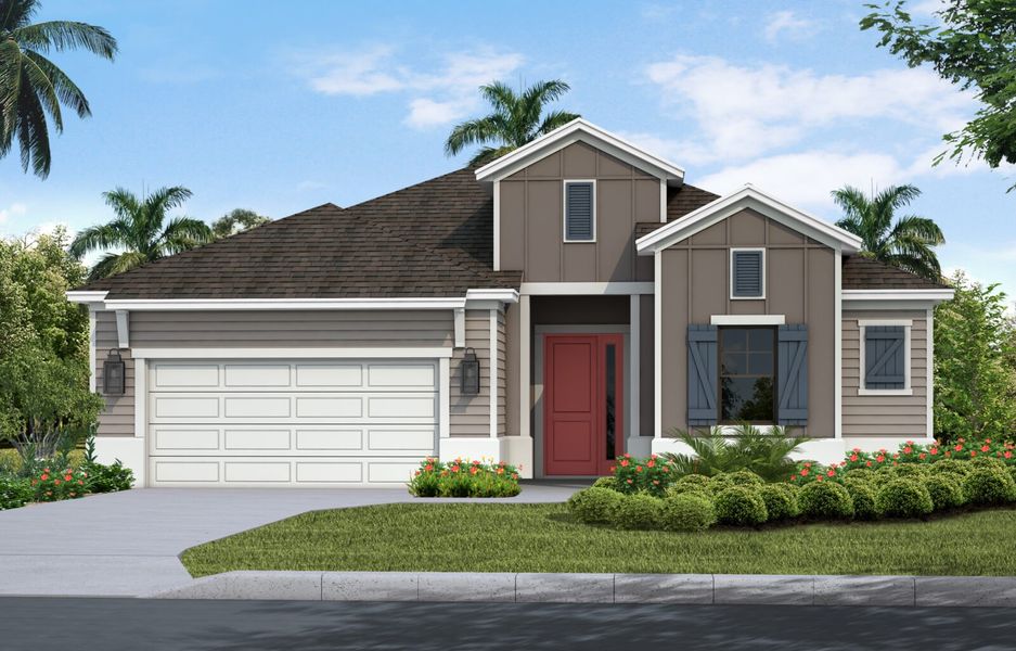 Representative exterior photo of a completed home built from the Endless Summer 4 by Neal Communities in Canoe Creek, Parrish, FL (Image 21).