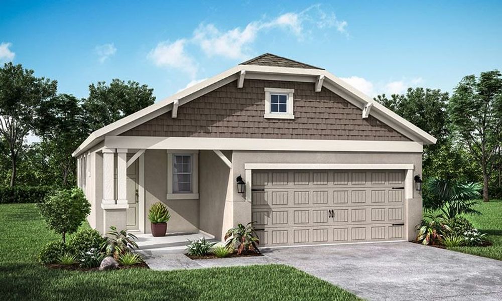 Representative exterior photo of a completed home built from the Flora by William Ryan Homes in The Sanctuary – Coastal Collection, Punta Gorda, FL (Image 2). Representative exterior photo of a completed home built from the Flora by William Ryan Homes in The Sanctuary – Coastal Collection, Punta Gorda, FL (Image 2).