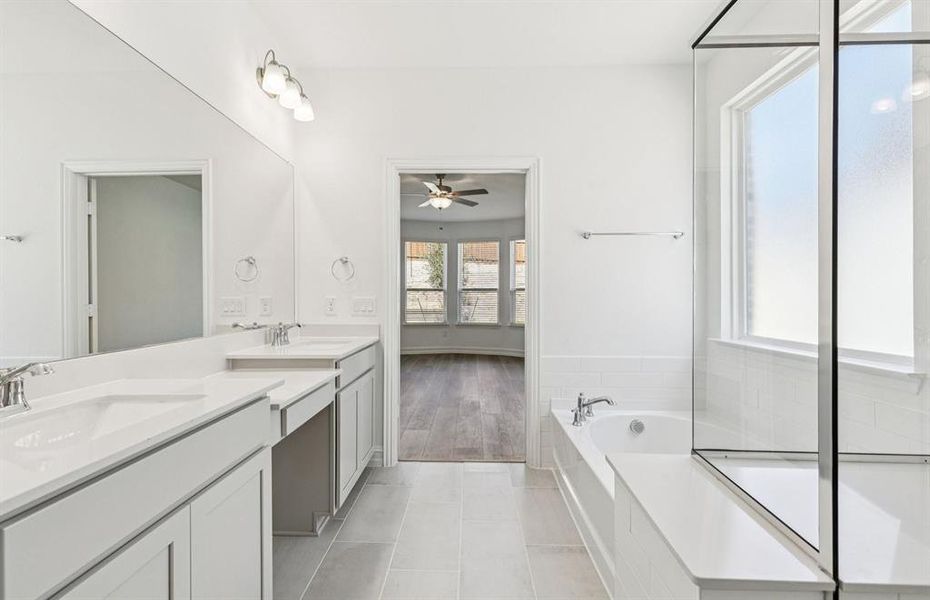 Owner's private bath with double vanity Owner's private bath with double vanity