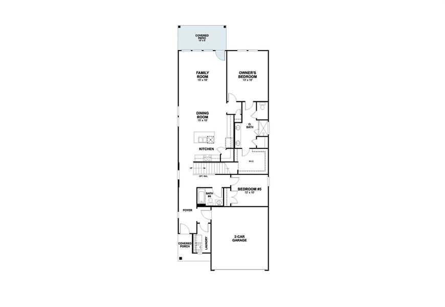 2D floor plan layout of this home in Heritage, Dripping Springs, TX (Image 5).