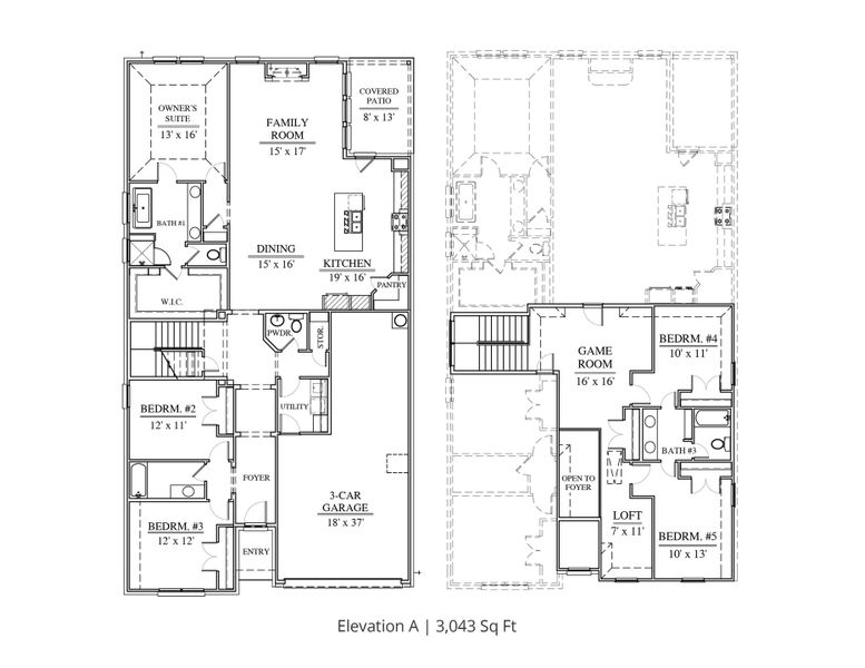 2D floor plan layout for the Alexis by Our Country Homes in Parks of Aledo, Aledo, TX (Image 3).