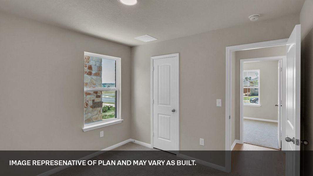 Representative unfurnished interior of a home built from the The Dean by D.R. Horton in Revelry, Del Valle (Image 18). Representative unfurnished interior of a home built from the The Dean by D.R. Horton in Revelry, Del Valle (Image 18).