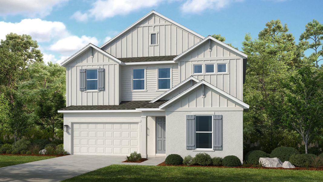Representative exterior photo of a completed home built from the Seaside by Taylor Morrison in Sunbridge, Orlando, FL (Image 21). Representative exterior photo of a completed home built from the Seaside by Taylor Morrison in Sunbridge, Orlando, FL (Image 21).