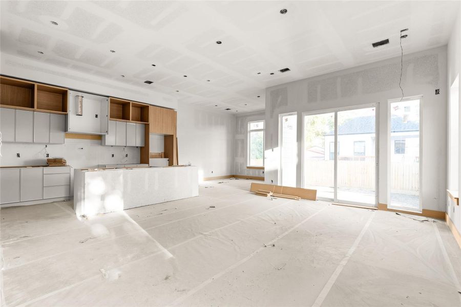Kitchen/Living - current progress as of 8/24, actual product may slightly vary from renderings.