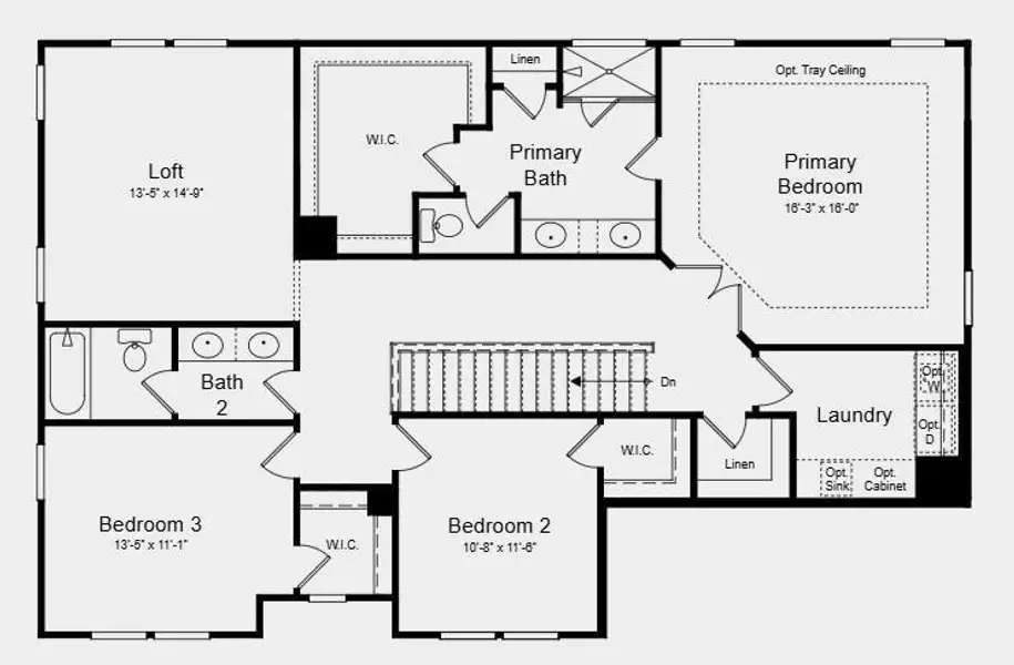 2D floor plan layout of this home in Stratford Hills, Ball Ground, GA (Image 3).