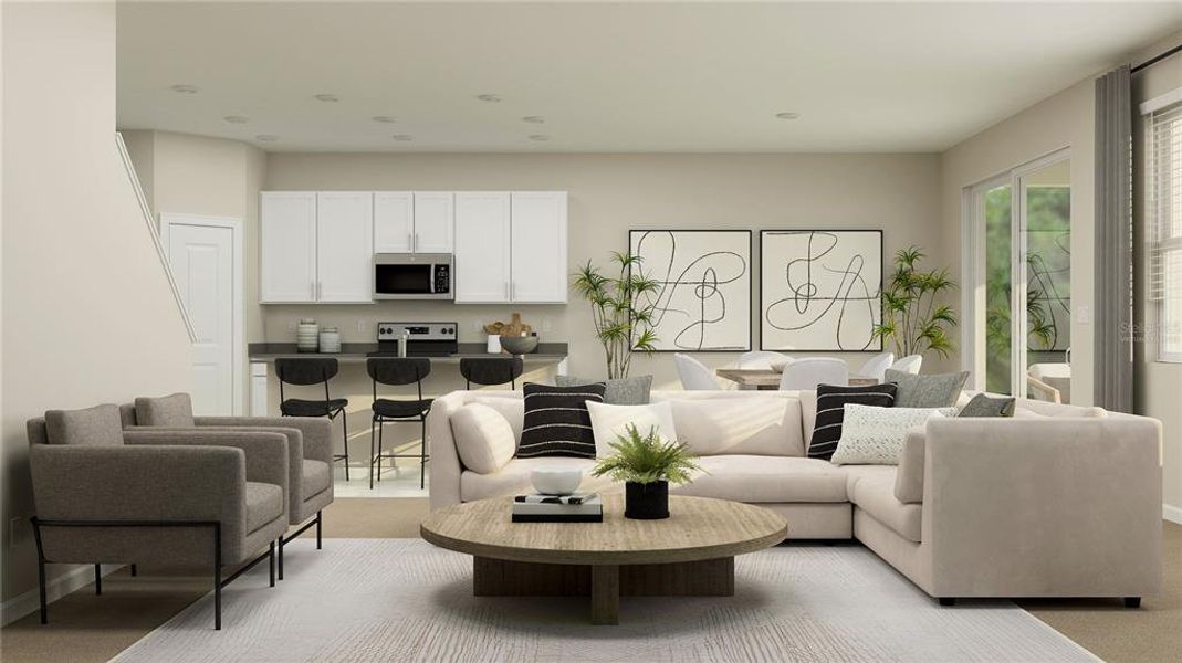 Furnished interior view inside a new home in Bridgewalk, St. Cloud (Image 5). Furnished interior view inside a new home in Bridgewalk, St. Cloud (Image 5).