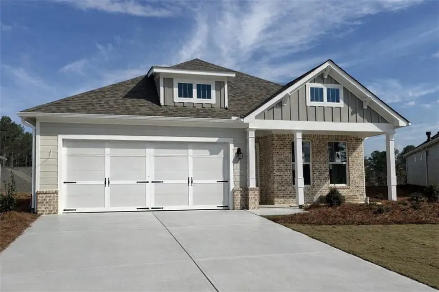 Front exterior of a new home in , Hiram, GA, highlighting curb appeal (Image 13).