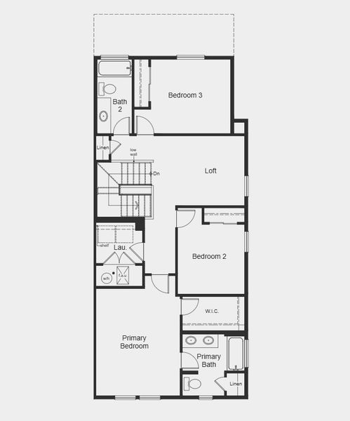 2D floor plan layout for the Plan 1755 by KB Home in Windler Villas, Aurora, CO (Image 4).