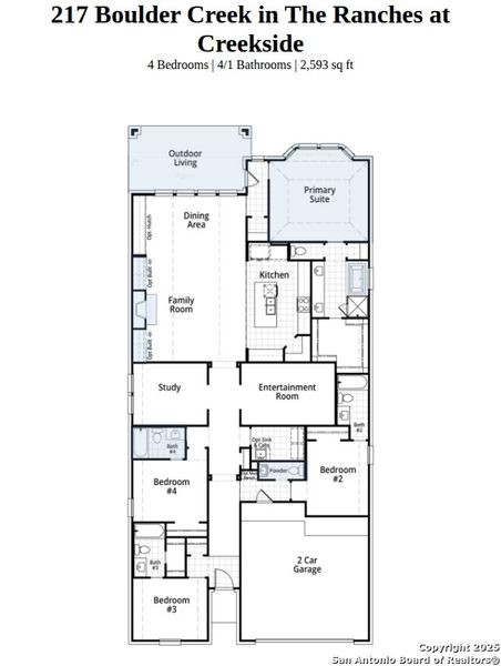 2D floor plan layout of this home in The Ranches at Creekside, Boerne, TX (Image 4). 2D floor plan layout of this home in The Ranches at Creekside, Boerne, TX (Image 4).