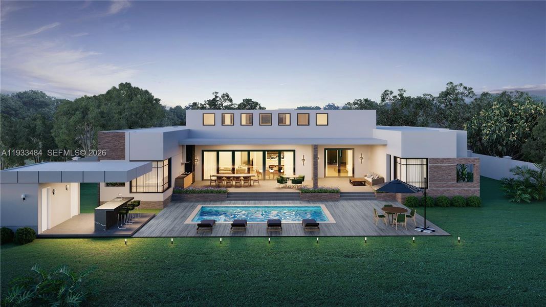 Exterior details and patio area of a home in , Miami (Image 2).