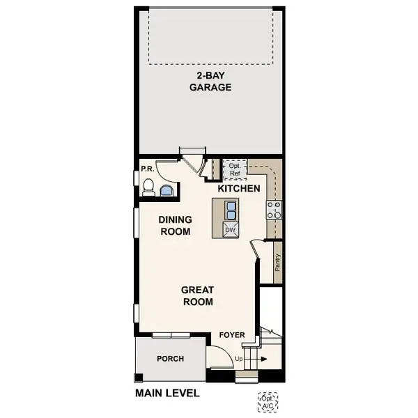 2D floor plan layout for the Sonoma by Century Communities in The Townes at Skyline Ridge, Castle Pines, CO (Image 3). 2D floor plan layout for the Sonoma by Century Communities in The Townes at Skyline Ridge, Castle Pines, CO (Image 3).