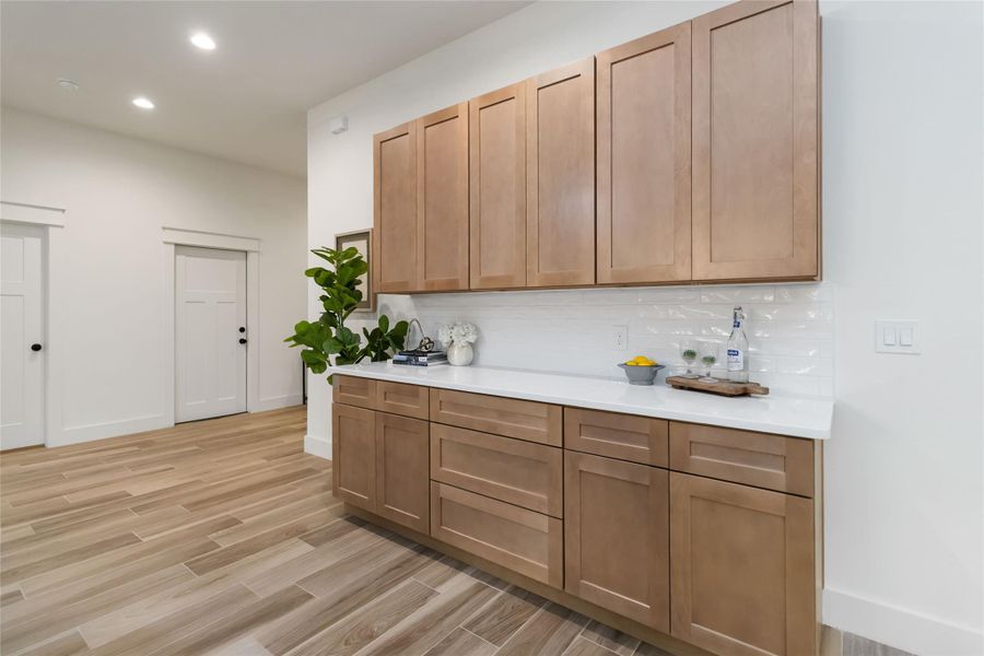 Extend cabinetry with granite countertop and soft close cabinets Extend cabinetry with granite countertop and soft close cabinets