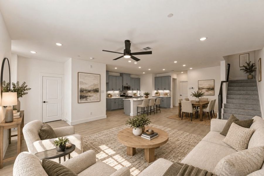 Furnished interior view inside a new home in Mosaic, Prosper (Image 10). Furnished interior view inside a new home in Mosaic, Prosper (Image 10).