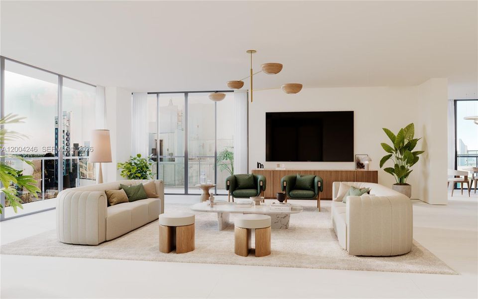 Furnished interior view inside a new home in , Bay Harbor Islands (Image 6).