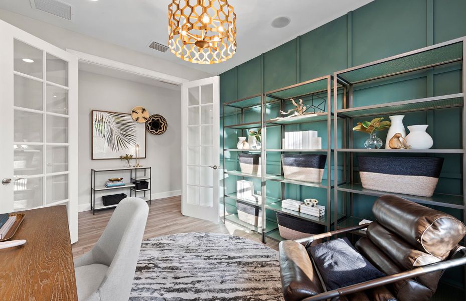 Enclosed den with french doors Enclosed den with french doors