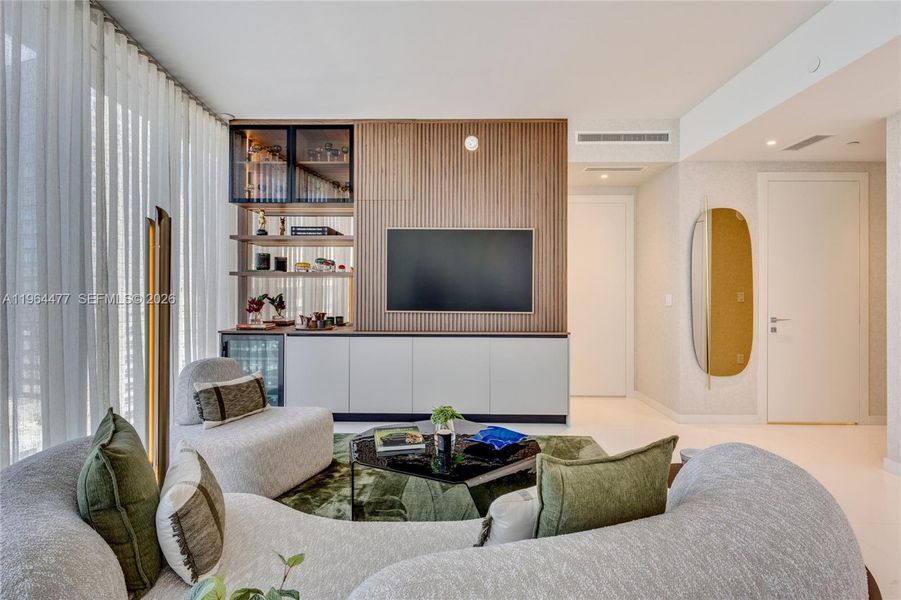 Furnished interior view inside a new home in Aston Martin Residences, Miami (Image 5). Furnished interior view inside a new home in Aston Martin Residences, Miami (Image 5).