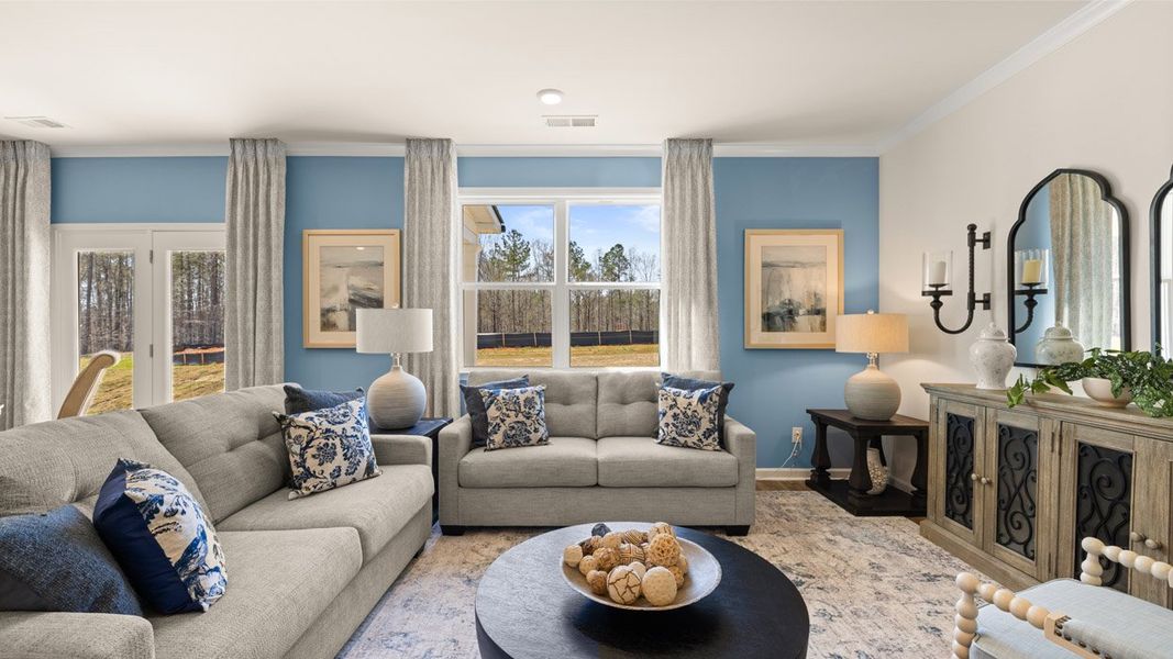 Representative furnished interior of a home built from the Hayden by D.R. Horton in Kingston Ranch at Lake Oconee, Buckhead (Image 9).