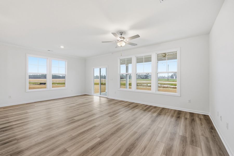Representative unfurnished interior of a home built from the Bailey II by Great Southern Homes in Southbridge, Sumter (Image 86). Representative unfurnished interior of a home built from the Bailey II by Great Southern Homes in Southbridge, Sumter (Image 86).