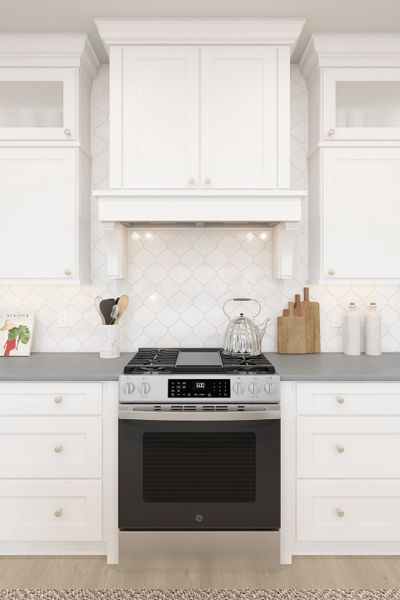Kitchen with hexagonal backsplash Kitchen with hexagonal backsplash