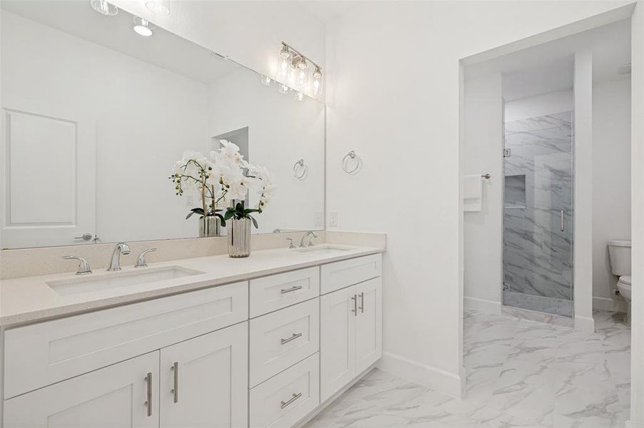 Furnished interior view inside a new home in , The Colony (Image 11).