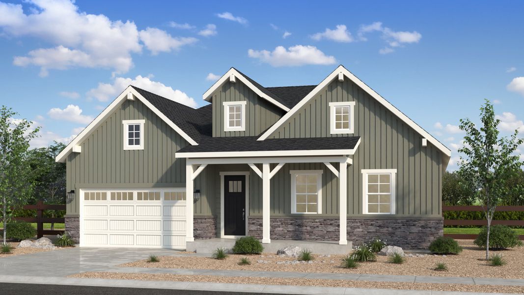 Representative exterior photo of a completed home built from the Ridge by Taylor Morrison in Parterre, Thornton, CO (Image 1). Representative exterior photo of a completed home built from the Ridge by Taylor Morrison in Parterre, Thornton, CO (Image 1).