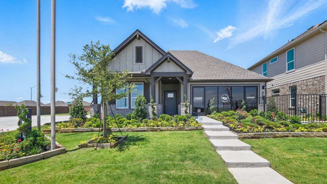 Representative exterior photo of a completed home built from the LARK by D.R. Horton in Rock Creek Ranch, Fort Worth, TX (Image 1).